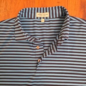 Peter Millar Polo Shirt Striped Mens Short Sleeve Golf Casual